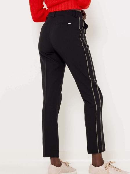 CAMAIEU Schwarze, gerade geschnittene Hose mit Lampas CAMAIEU