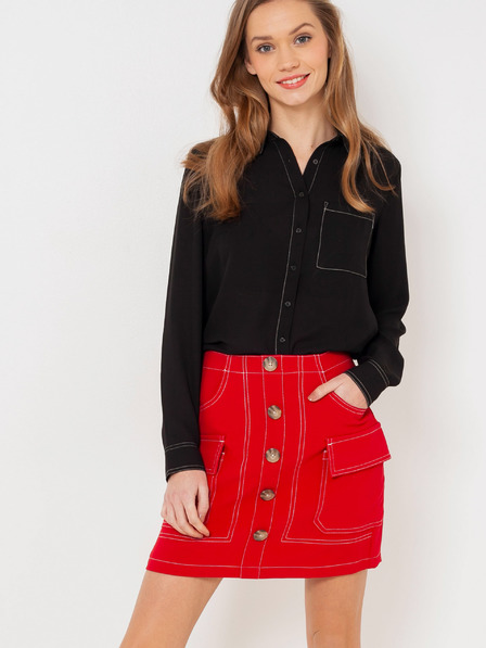 CAMAIEU Roter Rock mit Taschen CAMAIEU