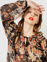 CAMAIEU Schwarze lockere Bluse mit Blumenmuster CAMAIEU