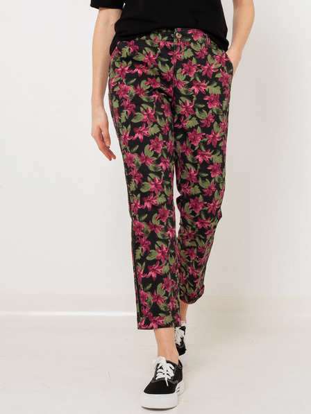 CAMAIEU Schwarze geblümte Hose CAMAIEU