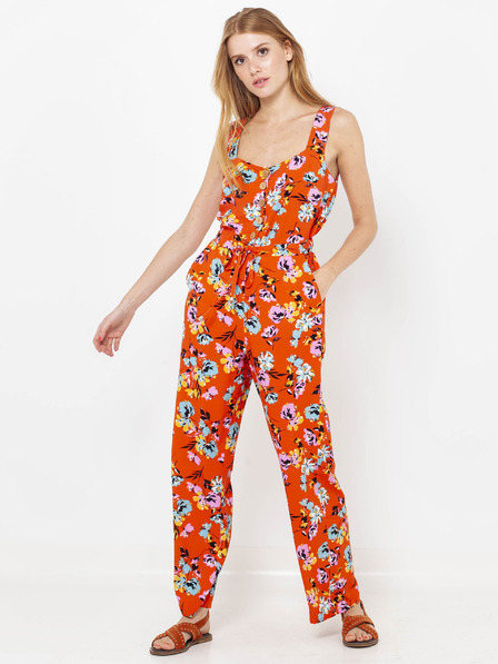 CAMAIEU Orangefarbener geblümter Jumpsuit CAMAIEU