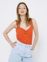 CAMAIEU Orangefarbenes geripptes Tank-Top CAMAIEU