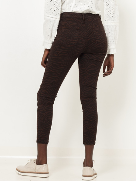 CAMAIEU Dunkelbraun gemusterte kurze Hose CAMAIEU