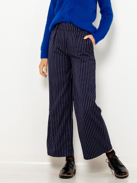CAMAIEU Dunkelblau gestreifte Hose mit weitem Bein CAMAIEU