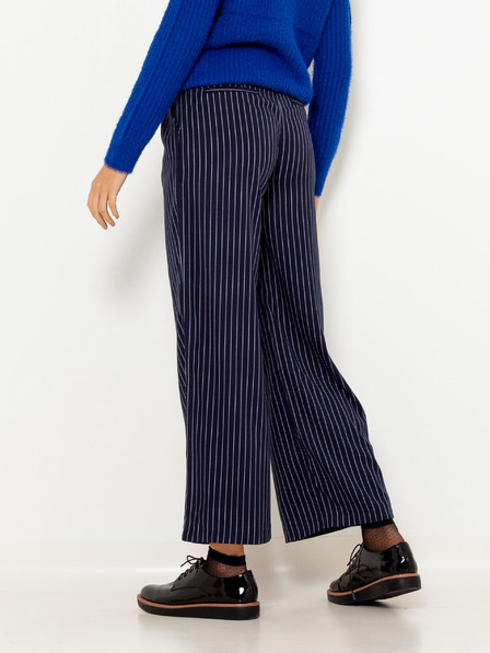 CAMAIEU Dunkelblau gestreifte Hose mit weitem Bein CAMAIEU