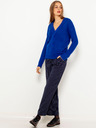 CAMAIEU Dunkelblau gestreifte Hose mit weitem Bein CAMAIEU