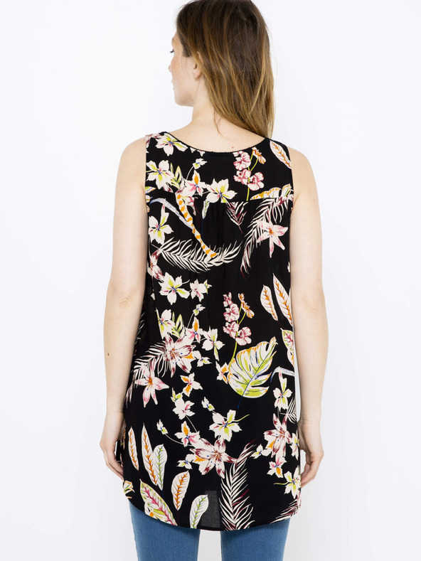 CAMAIEU Schwarzes geblümtes Oberteil CAMAIEU