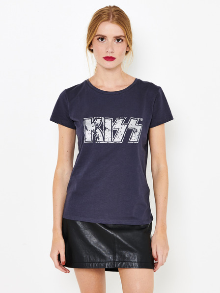 CAMAIEU Dunkelblau bedrucktes T-Shirt CAMAIEU