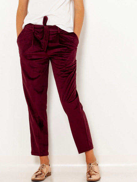 CAMAIEU Burgunder Samt Cropped-Hose CAMAIEU