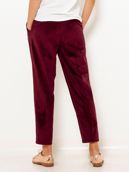 CAMAIEU Burgunder Samt Cropped-Hose CAMAIEU
