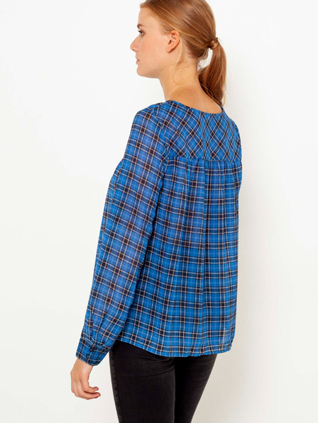 CAMAIEU Blau karierte, lockere Bluse CAMAIEU