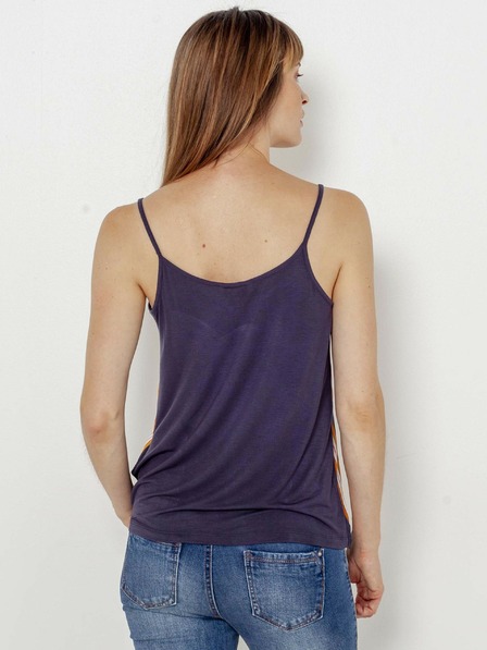 CAMAIEU Orange und blau gestreiftes Tank-Top CAMAIEU