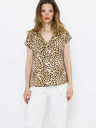 CAMAIEU Beigefarbene Bluse mit Gepardenmuster CAMAIEU