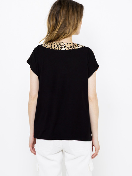 CAMAIEU Beigefarbene Bluse mit Gepardenmuster CAMAIEU
