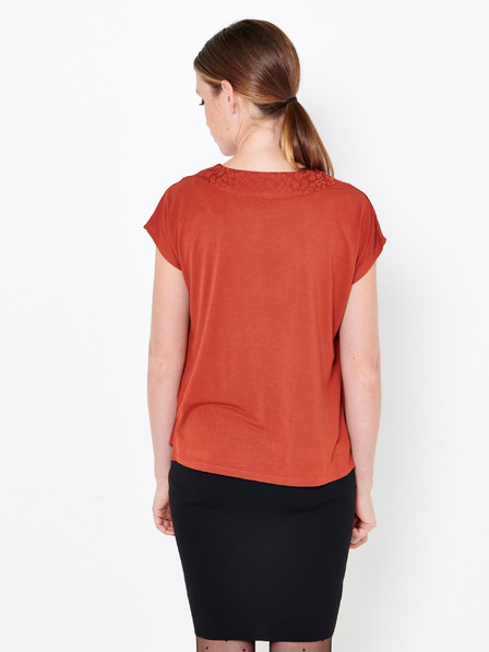 CAMAIEU Orange gemusterte Bluse CAMAIEU
