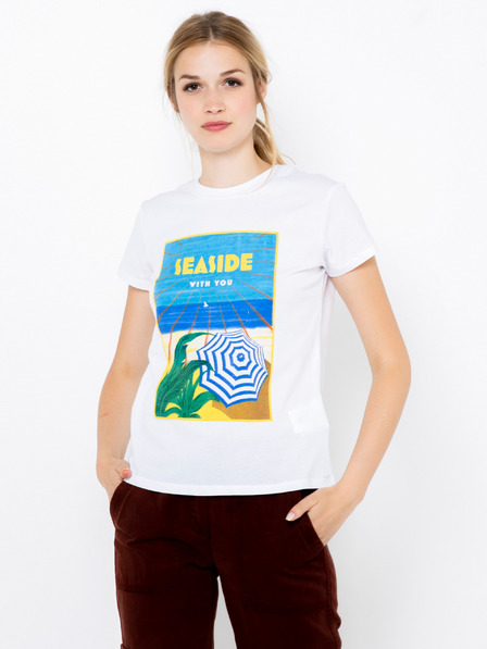 CAMAIEU Weißes T-Shirt mit Druck CAMAIEU