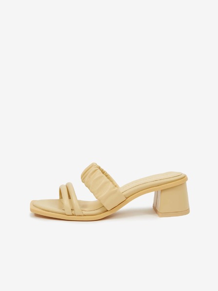 Tamaris Hellgelbe Lederslipper mit Absatz Tamaris