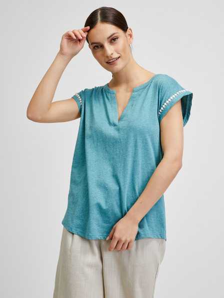 Brakeburn Blaues Damenshirt mit dekorativen Details Brakeburn