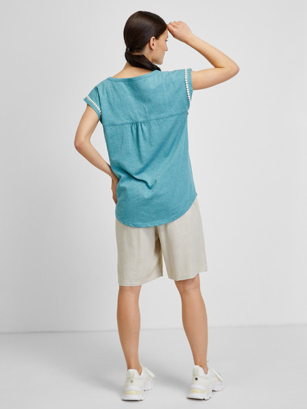 Brakeburn Blaues Damenshirt mit dekorativen Details Brakeburn