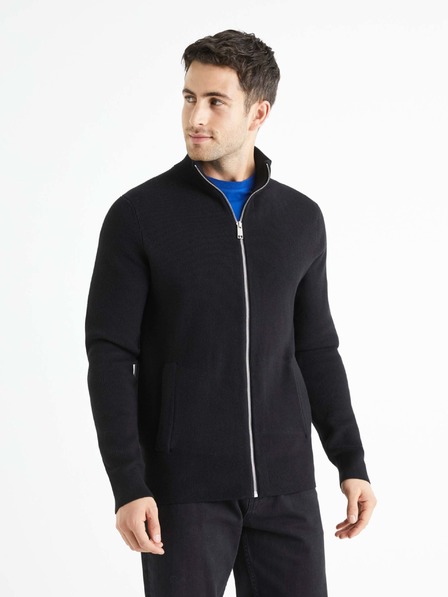 Celio Schwarze Herren Strickjacke Celio Beauzip