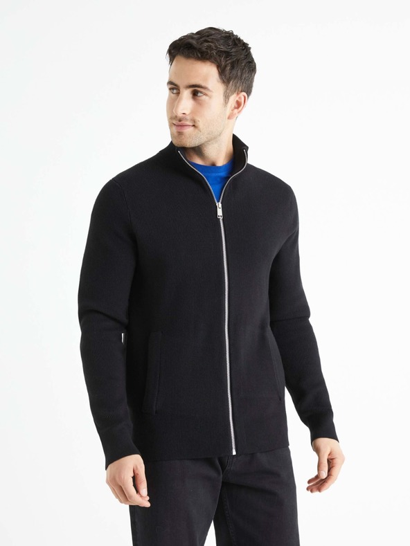 Celio Schwarze Herren Strickjacke Celio Beauzip