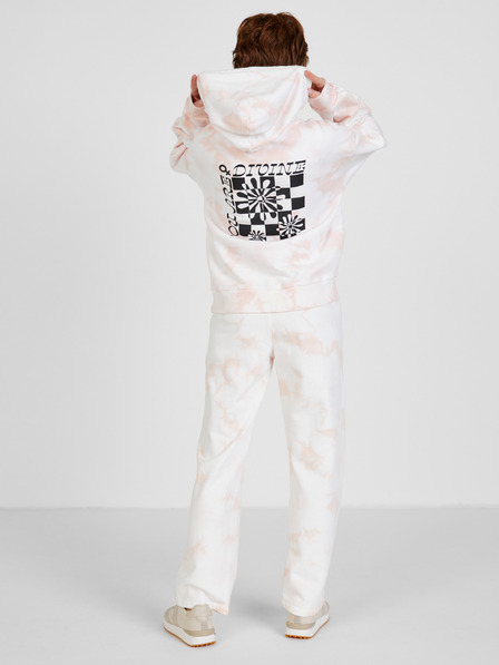 Vans Rosa und cremefarbener gemusterter Kapuzenpullover für Frauen VANS