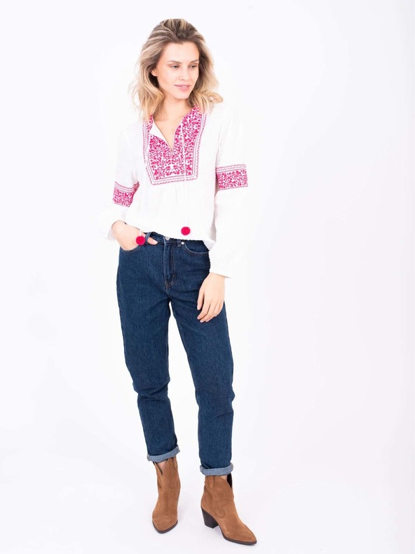 Brakeburn Rosa und weiße Damenbluse Brakeburn