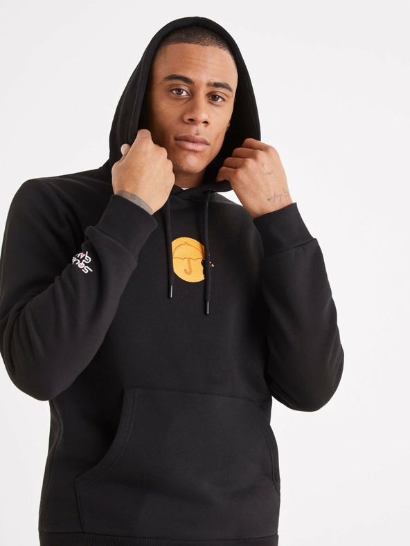 Celio Schwarzer Herren-Kapuzenpullover Celio Squid Game