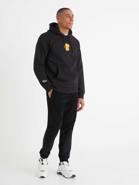 Celio Schwarzer Herren-Kapuzenpullover Celio Squid Game