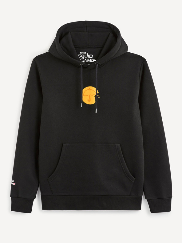 Celio Schwarzer Herren-Kapuzenpullover Celio Squid Game