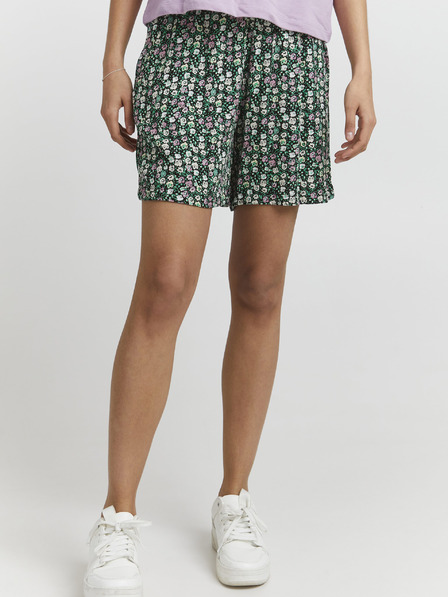 ICHI Dunkelgrüne geblümte Damen-Shorts ICHI