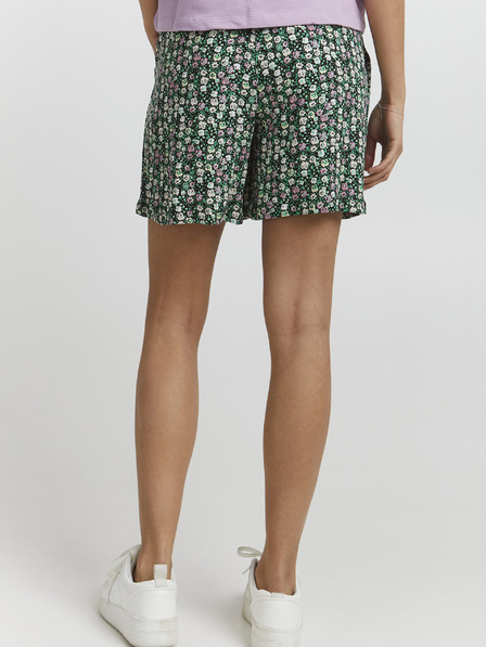 ICHI Dunkelgrüne geblümte Damen-Shorts ICHI