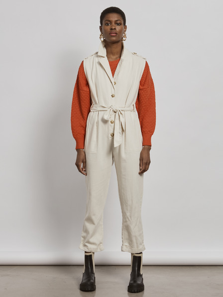 ICHI Cremefarbener Damen-Overall ICHI