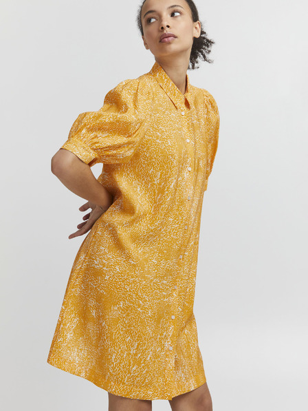 ICHI Orangefarbenes Damen-Shirt-Kleid ICHI