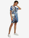 Desigual Blaues geblümtes Kleid Desigual Vest Solimar