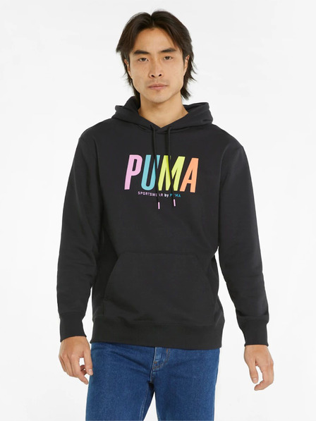 Puma Schwarzer Puma-Kapuzenpullover für Männer