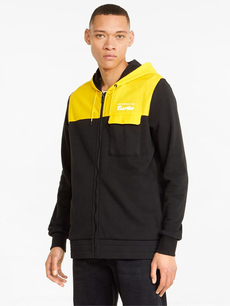 Puma Gelb-schwarzer sportlicher Herren-Kapuzenpullover Puma