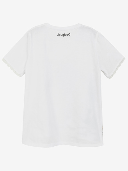 Desigual Desigual TS Amparo Weißes gemustertes T-Shirt für Mädchen