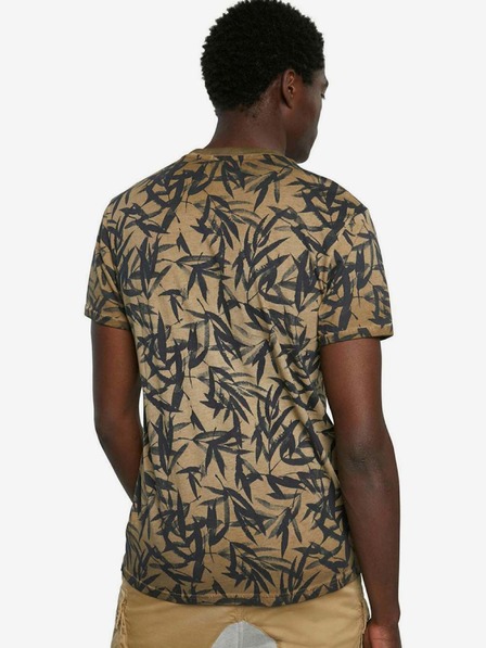 Desigual Braunes Desigual TS Cesarion gemustertes Herren-T-Shirt