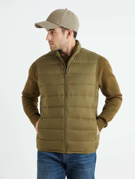 Celio Khakifarbene Herren-Steppweste Celio