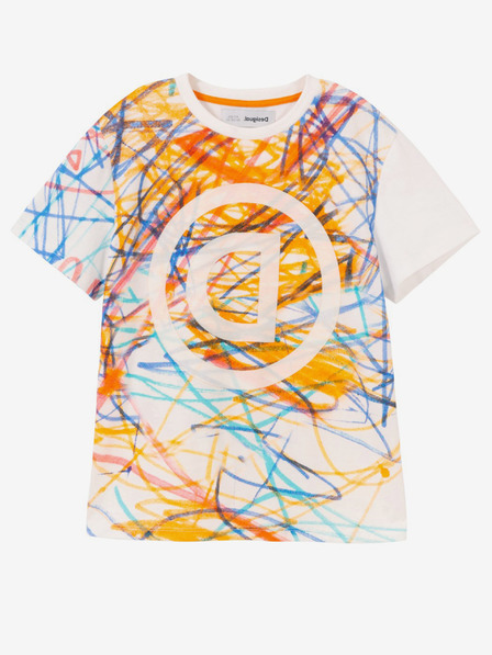Desigual Desigual TS Liam Weiß Gemustertes T-Shirt für Mädchen