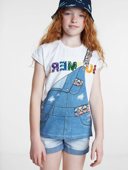 Desigual Weißes Mädchen-T-Shirt Desigual TS Leicester