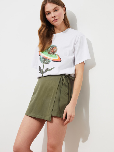 Trendyol Khakifarbene Damen Shorts mit Overlay Trendyol