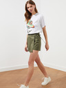 Trendyol Khakifarbene Damen Shorts mit Overlay Trendyol