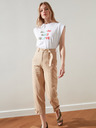 Trendyol Beige Damen-Cropped-Hose mit Taschen Trendyol