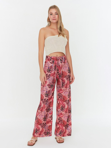 Trendyol Rosa weit gemusterte Hose Trendyol