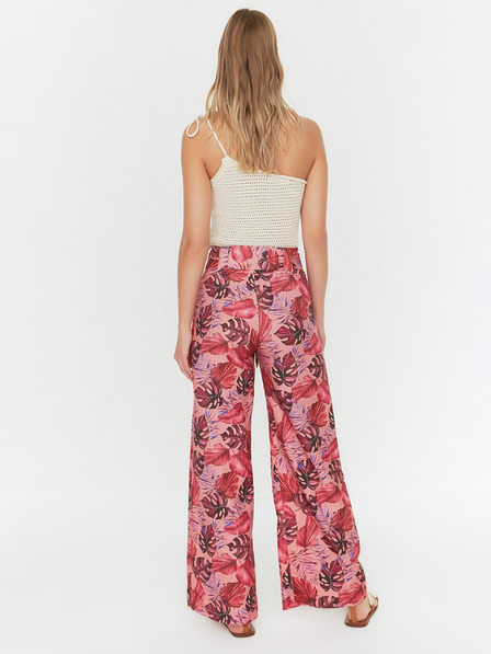 Trendyol Rosa weit gemusterte Hose Trendyol
