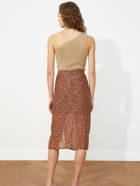 Trendyol Brauner gemusterter Rock mit Tiers Trendyol