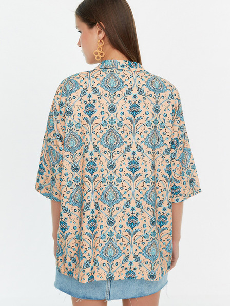 Trendyol Blau und beige gemusterter Kimono Trendyol