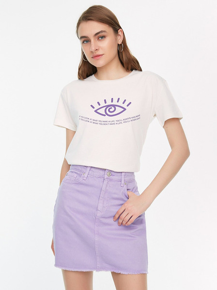 Trendyol Hellvioletter Denim-Minirock Trendyol